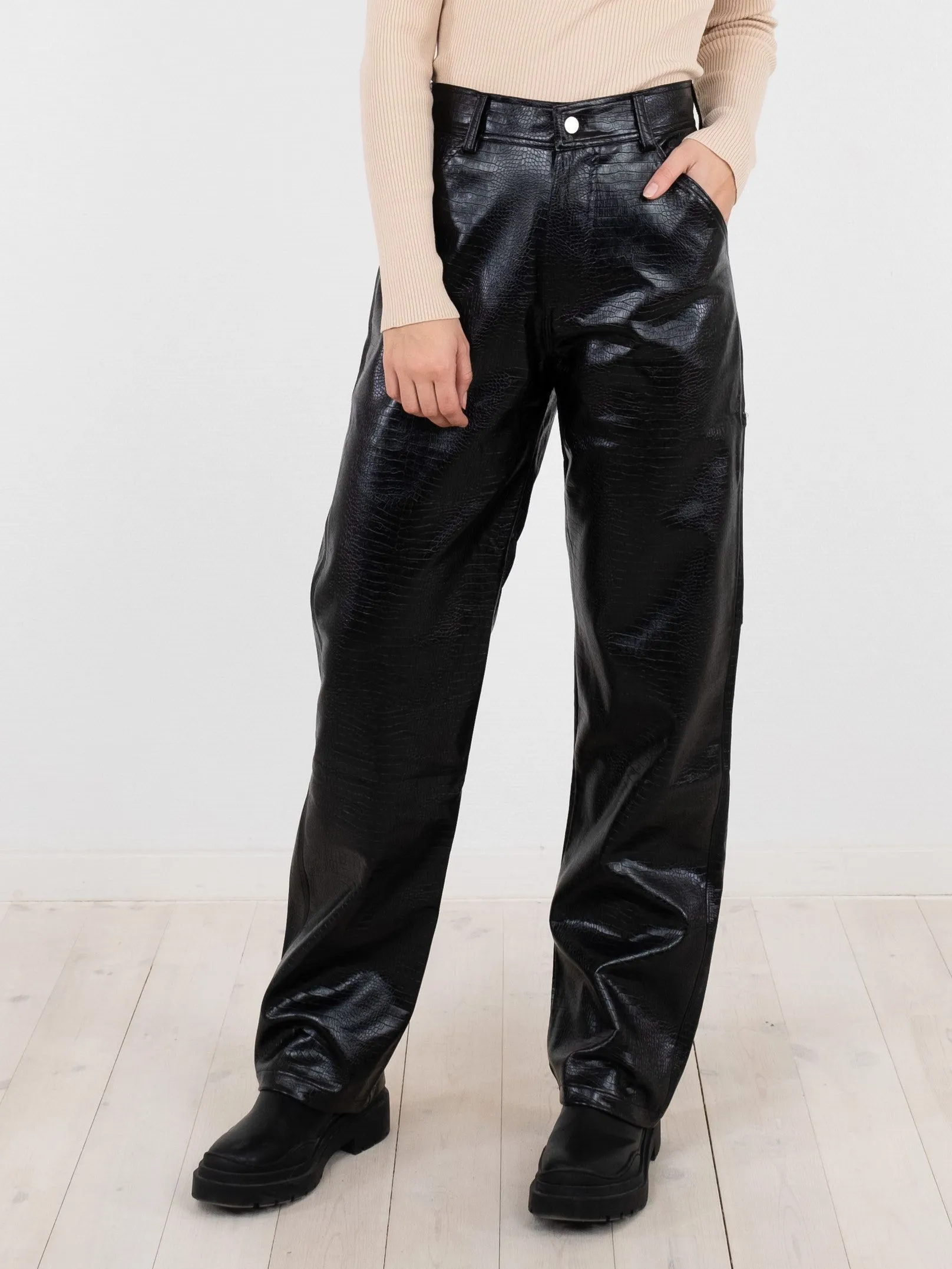 Jennifer Croc Pants - Black