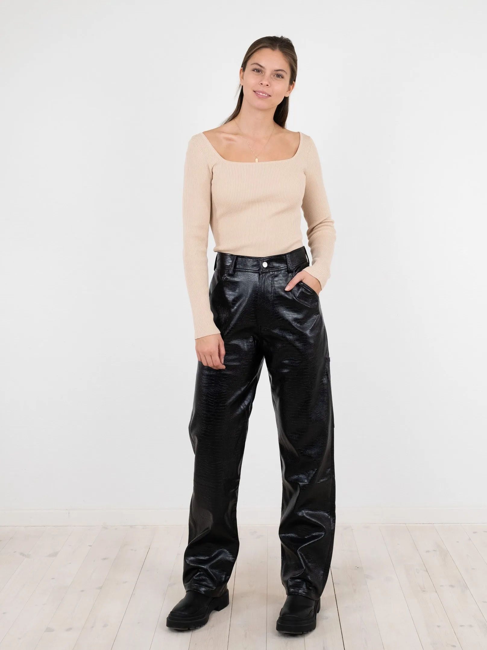 Jennifer Croc Pants - Black