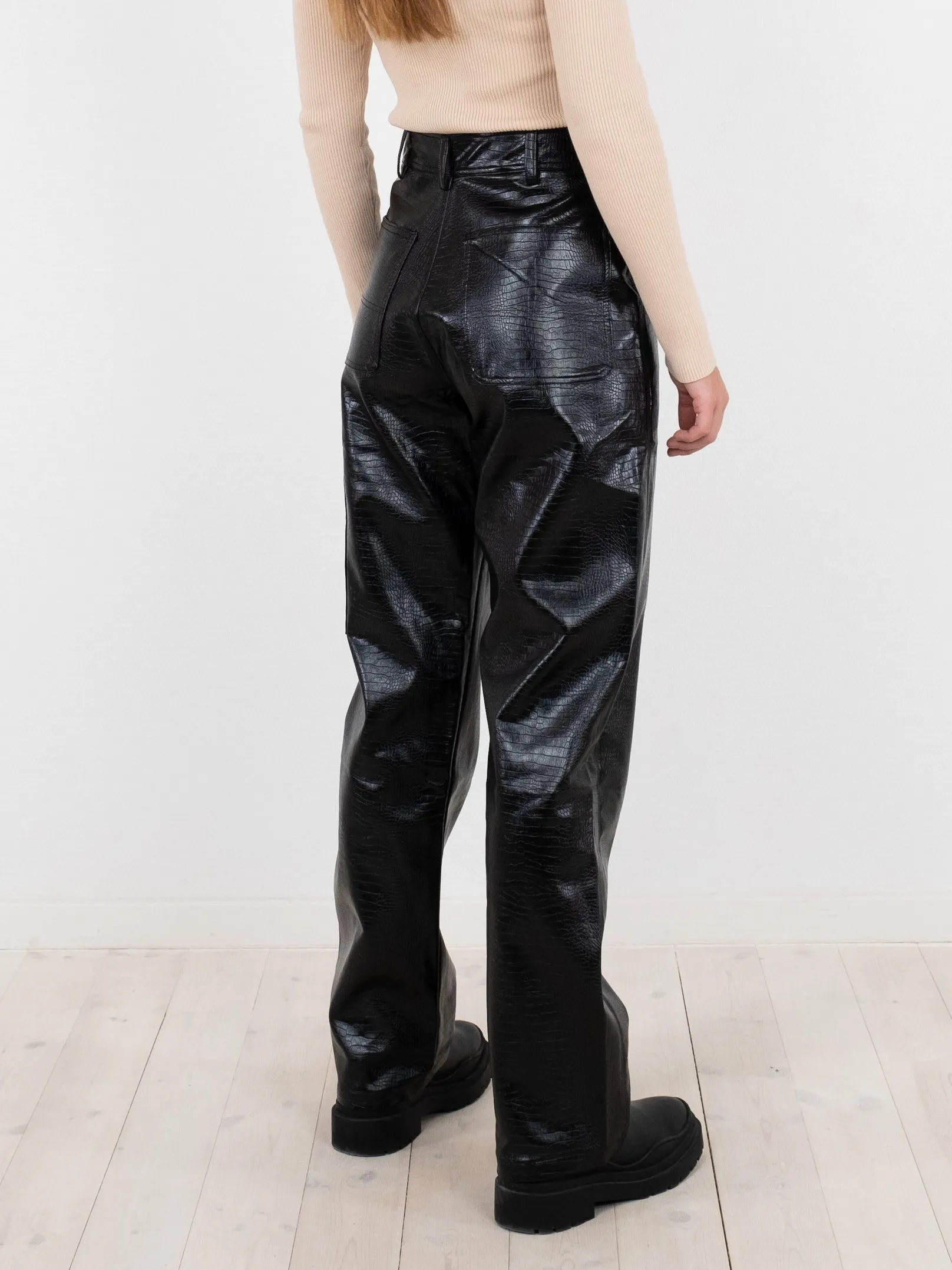 Jennifer Croc Pants - Black