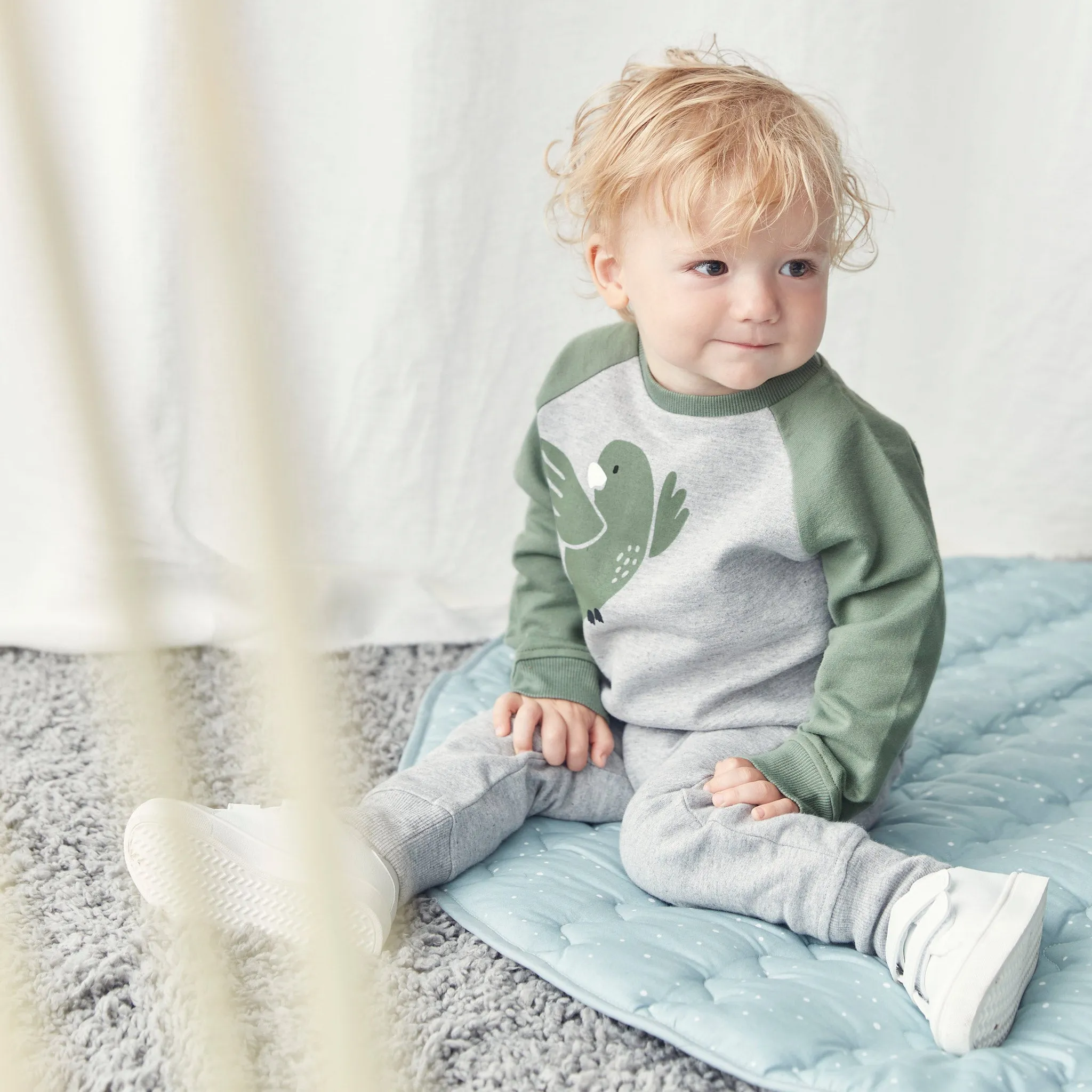 Khaki Bird Sweater & Joggers Outfit