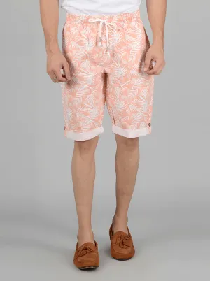 Light Orange Printed Regular Fit Capri | JadeBlue