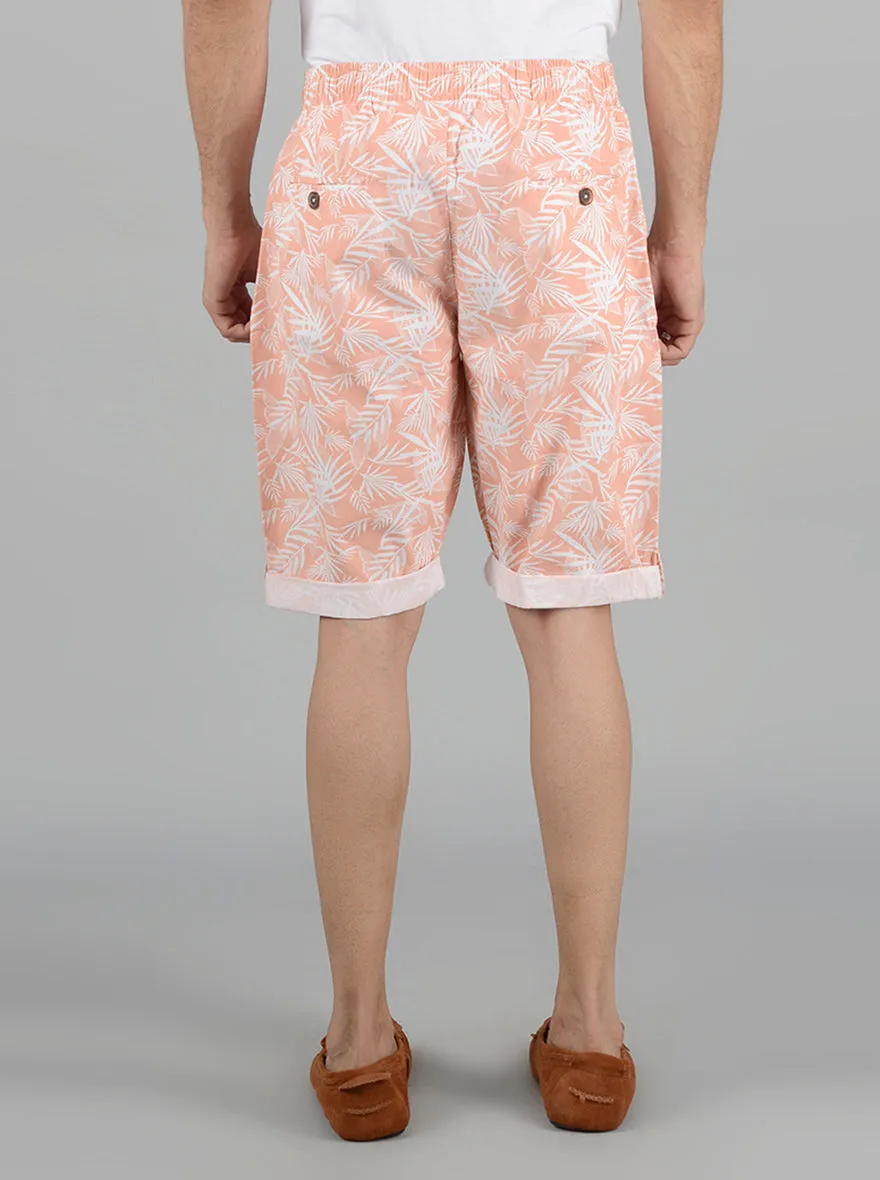 Light Orange Printed Regular Fit Capri | JadeBlue