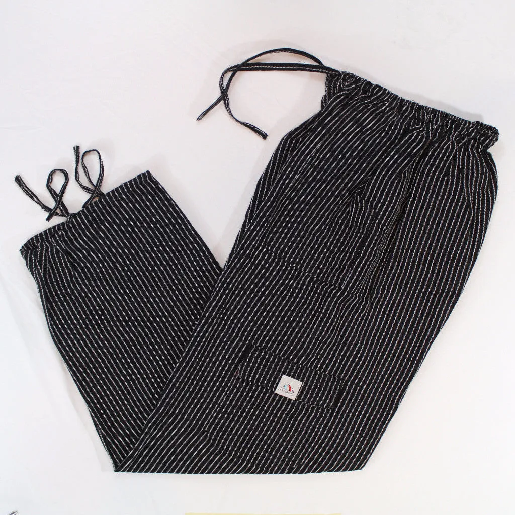 (Medium) Black with White Stripes Lounge Pants 0084