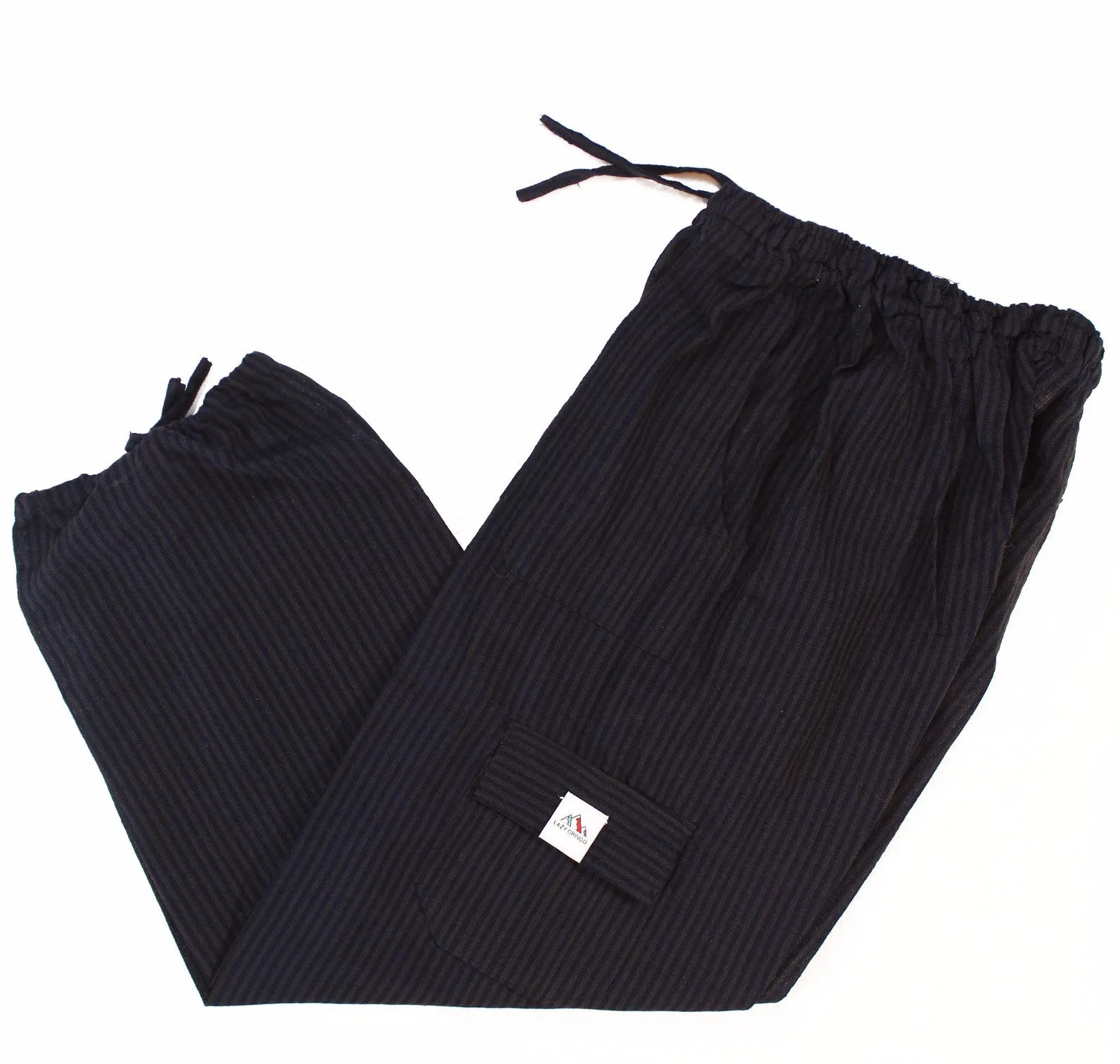 (Medium) Dark Blackish with Brownish Stripes Lounge Pants 0070