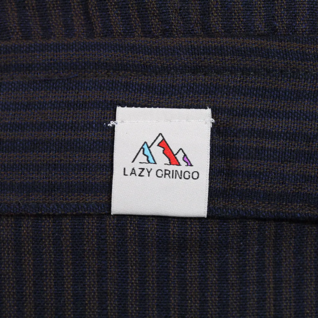 (Medium) Dark Blackish with Brownish Stripes Lounge Pants 0070