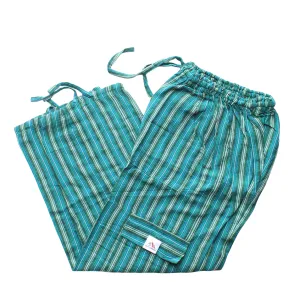 (Medium) Green with Darker Green and White stripes 0247
