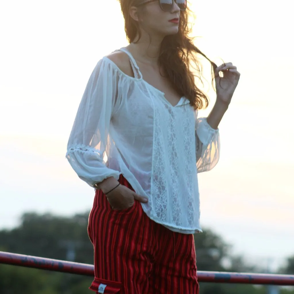 (Medium) Reddish and Black Lounge Pants 0019