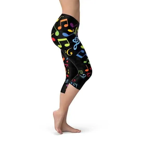 Melodic Harmony Women's Capri Leggings for Active Lifestyle