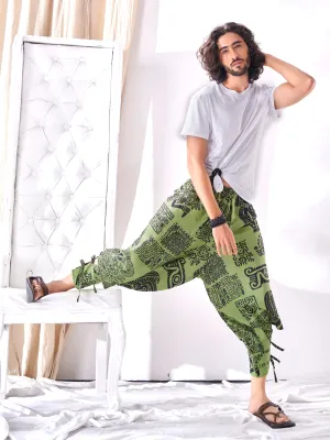 Men's Afghani Arabic Print Bohemian Hippy Harem Pant