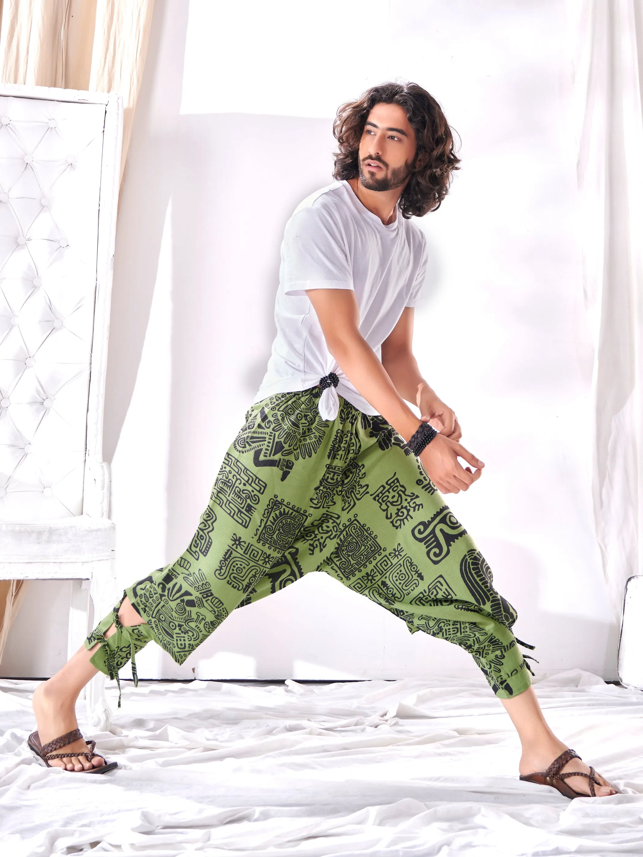 Men's Afghani Arabic Print Bohemian Hippy Harem Pant