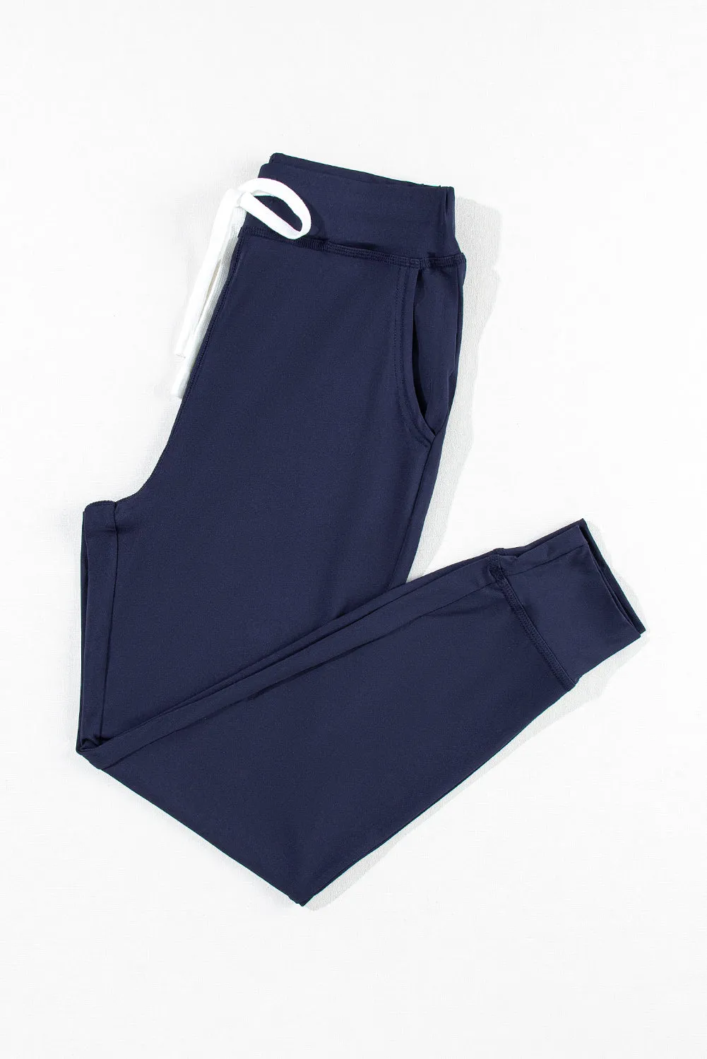 Moss Green Drawstring Waist Pocketed Joggers