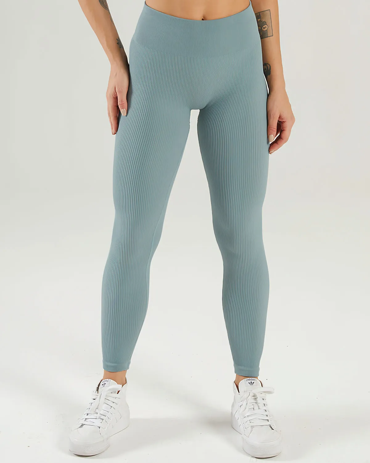Nieve Ribbed Seamless Leggings - Juniper