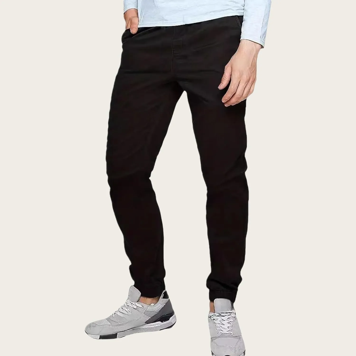 Pants for Men Casual Slim Fit Lightweight Sweatpant Tether Leg Straight Comfy Fall Trousers Dress Slacks with Pockets