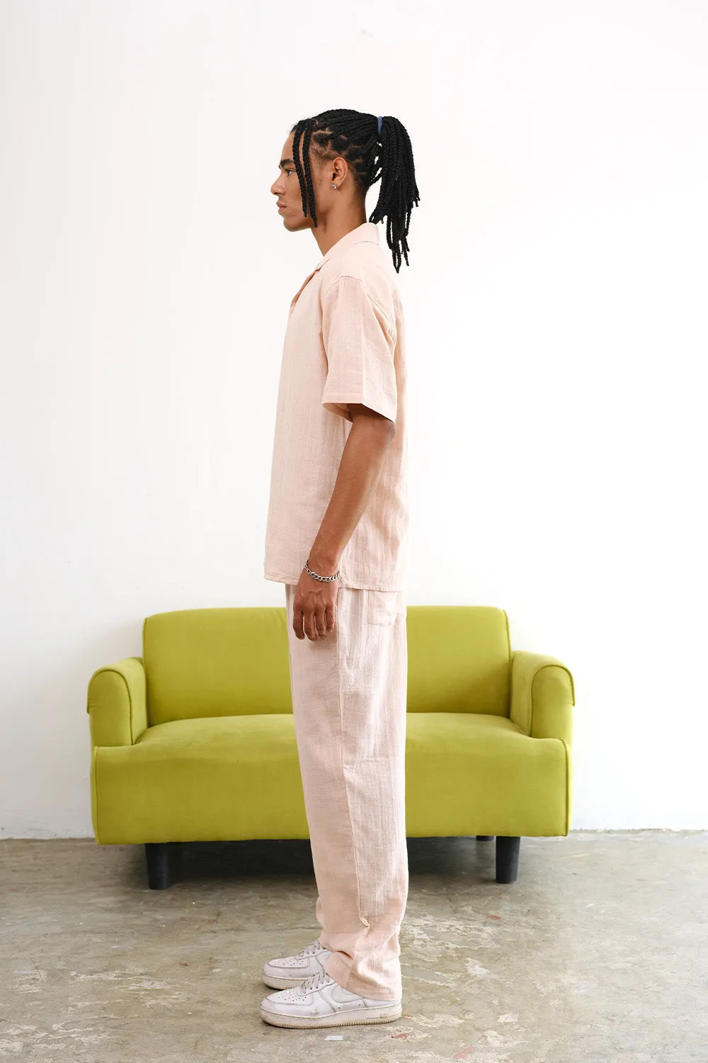 Peach Pink Organic Cotton Gauze Pants