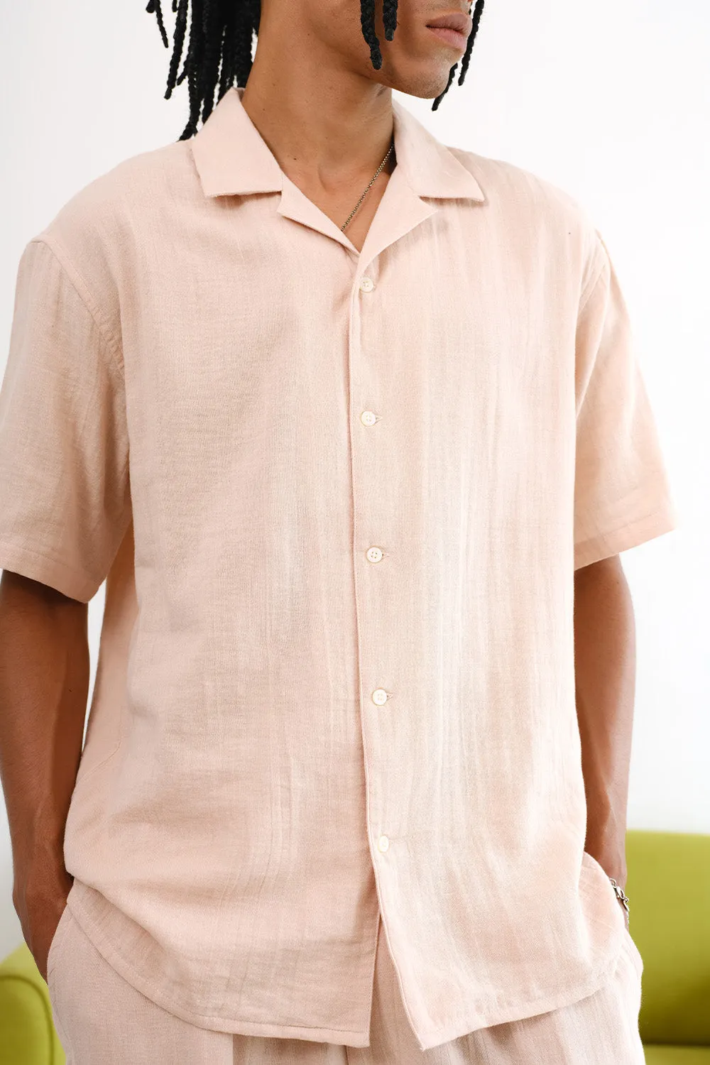 Peach Pink Organic Cotton Gauze Pants