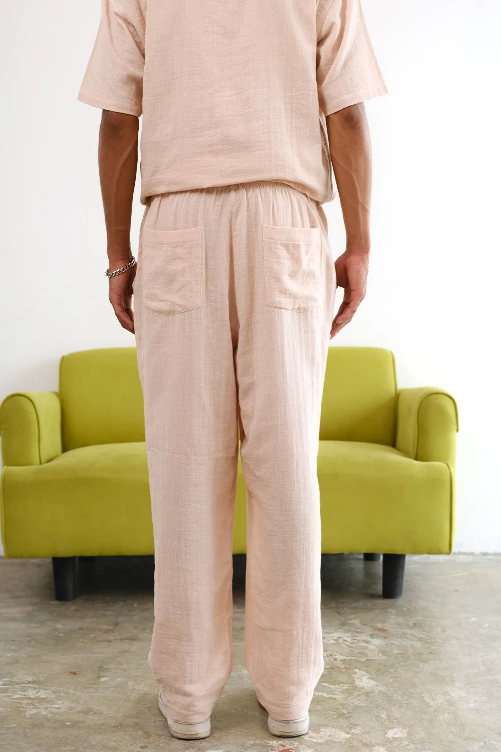 Peach Pink Organic Cotton Gauze Pants
