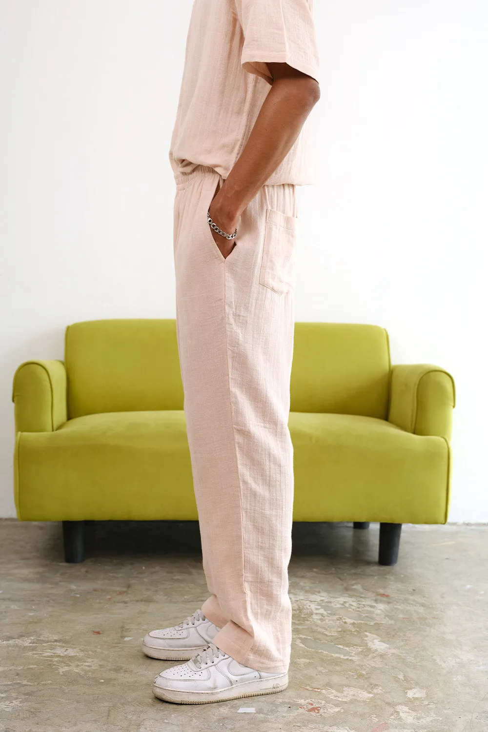 Peach Pink Organic Cotton Gauze Pants