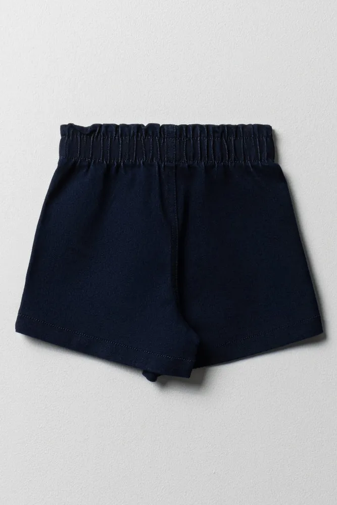 Pull In Denim Shorts Navy