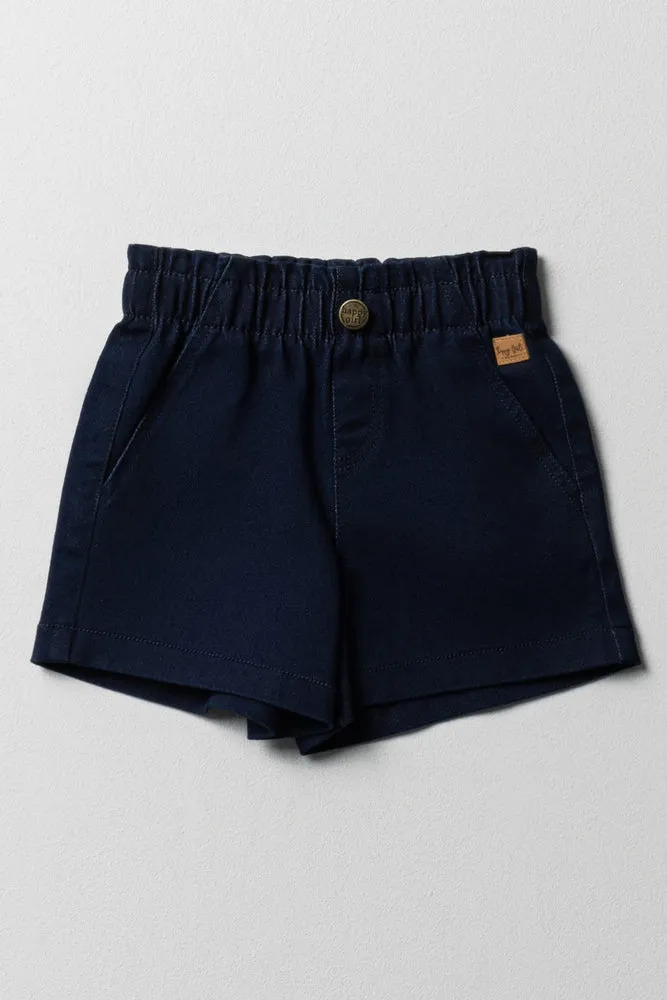 Pull In Denim Shorts Navy