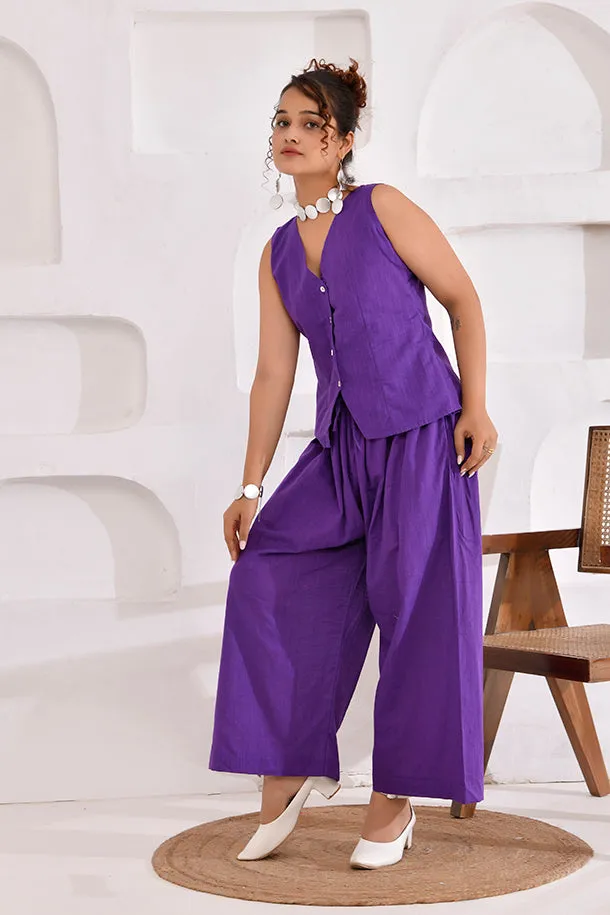 Purple Waistcoat Co-Ord Set