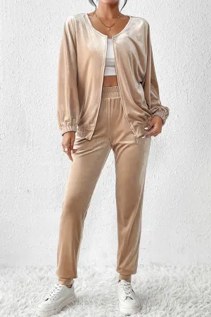 Relaxed Retreat Zip Up Top and Pants Set