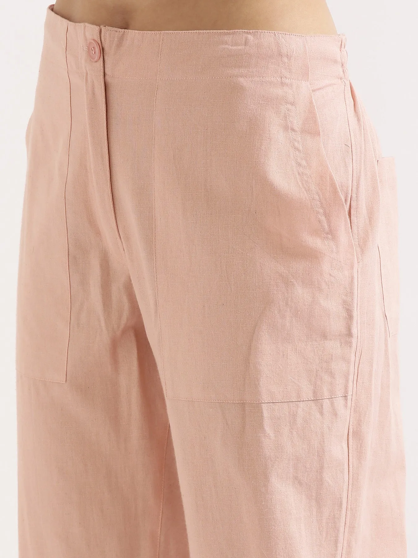 Salmon Pink Airy Linen Pants