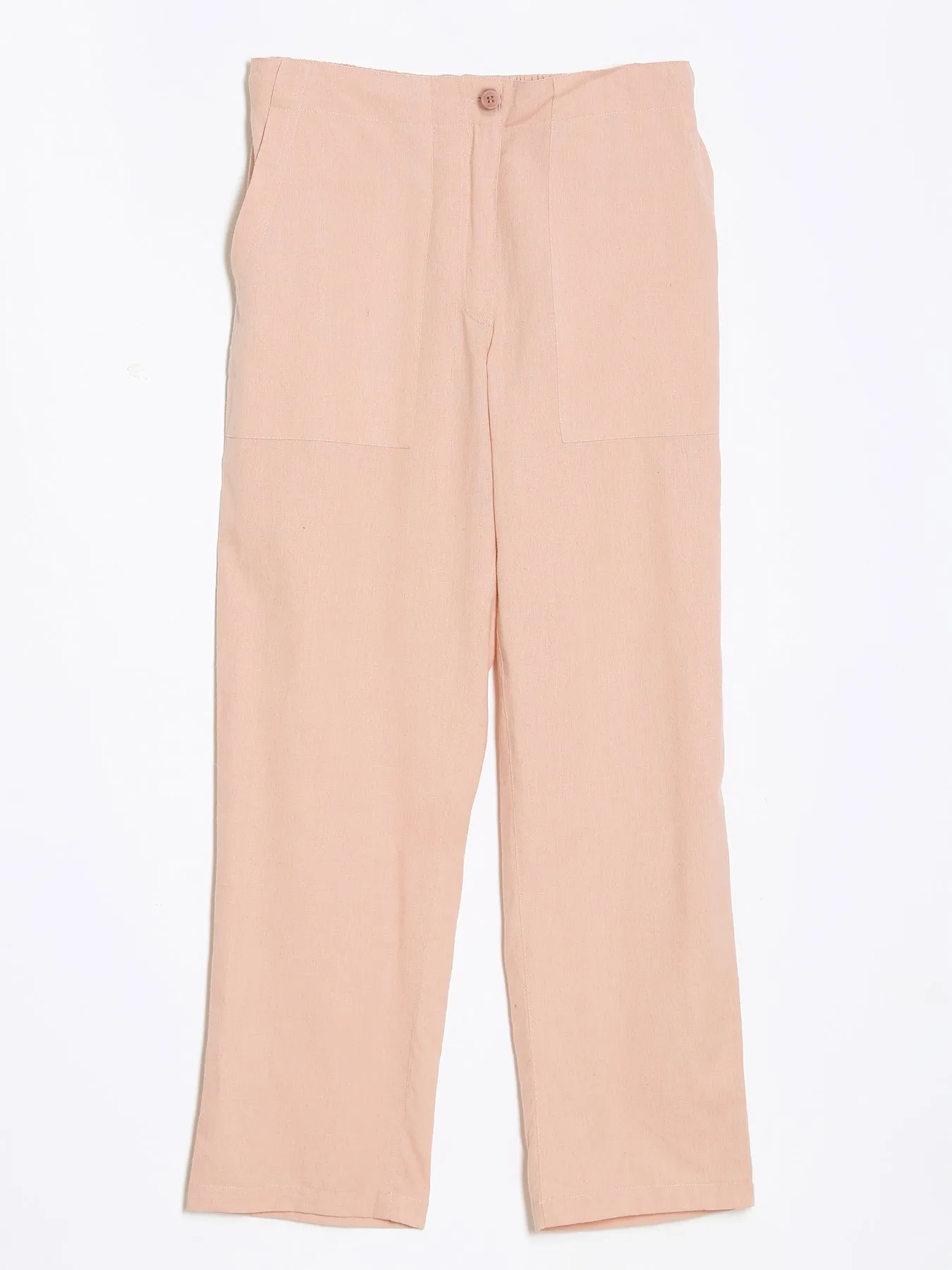 Salmon Pink Airy Linen Pants