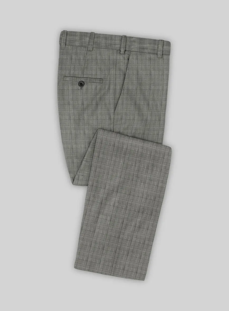 Scabal Cosmopolitan Glen Gray Wool Pants