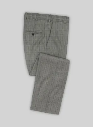Scabal Cosmopolitan Glen Gray Wool Pants