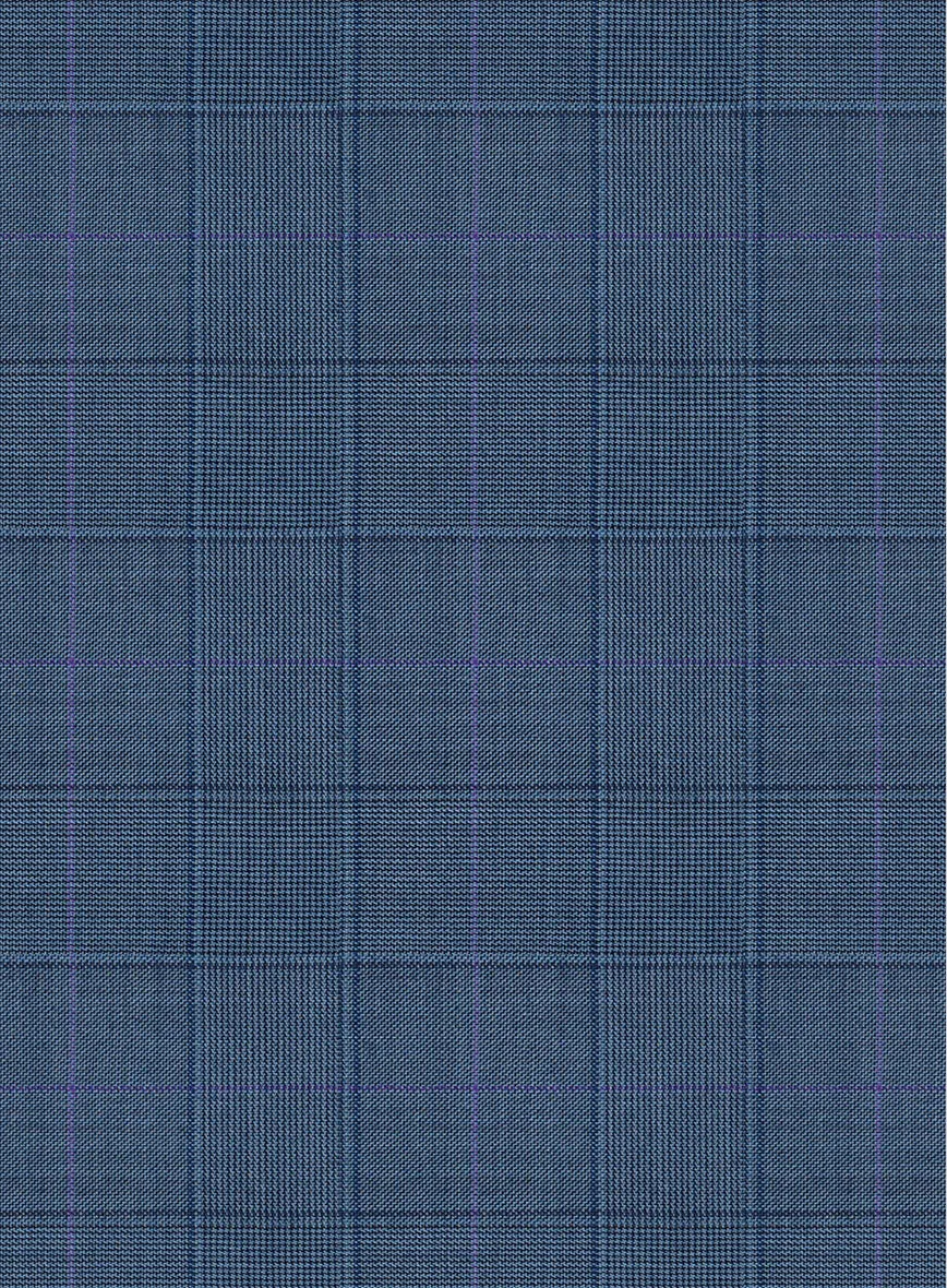 Scabal Londoner Glen Blue Wool Pants
