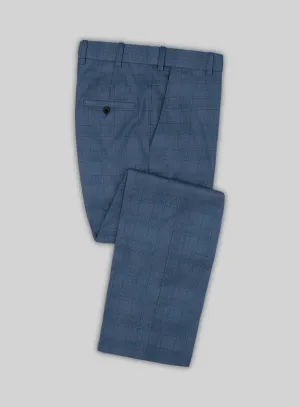 Scabal Londoner Glen Blue Wool Pants