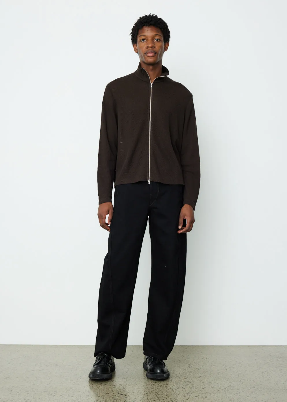Shrunken Full Zip Polo