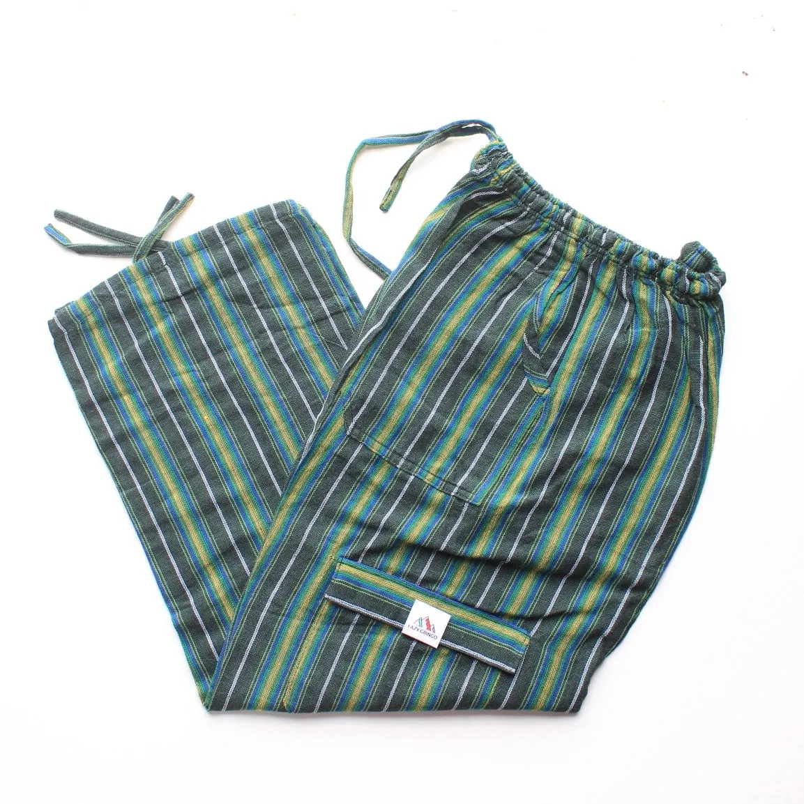 (Small) Green with Yellow, Black, and White stripes 0244