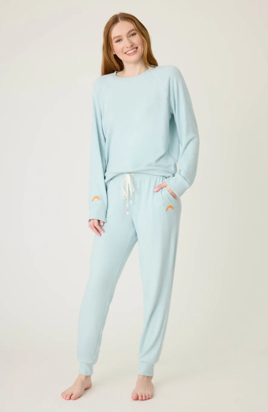 Sunshine On My Mind Sweatpant in Dusty Blue