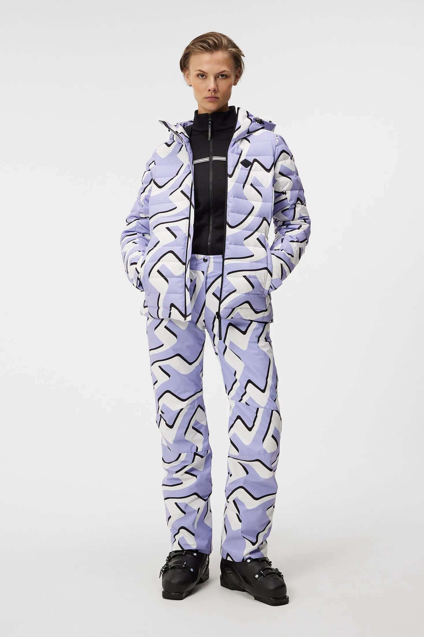 W Thermic Down Jacket printed / Bridge Wave Sweet Lavender