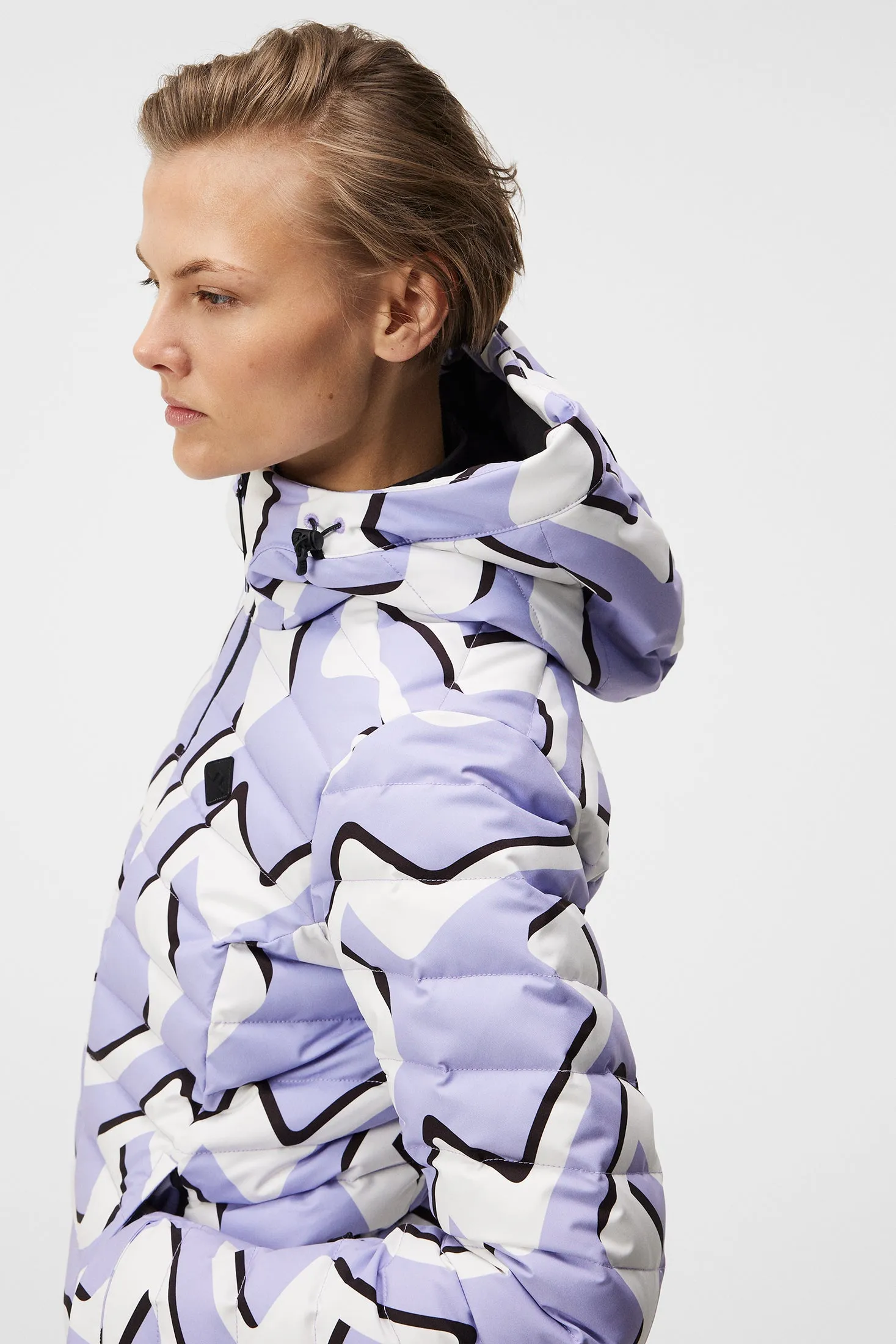 W Thermic Down Jacket printed / Bridge Wave Sweet Lavender