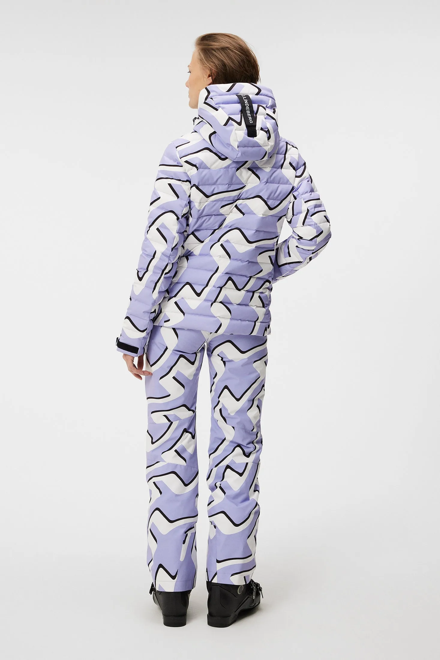 W Thermic Down Jacket printed / Bridge Wave Sweet Lavender
