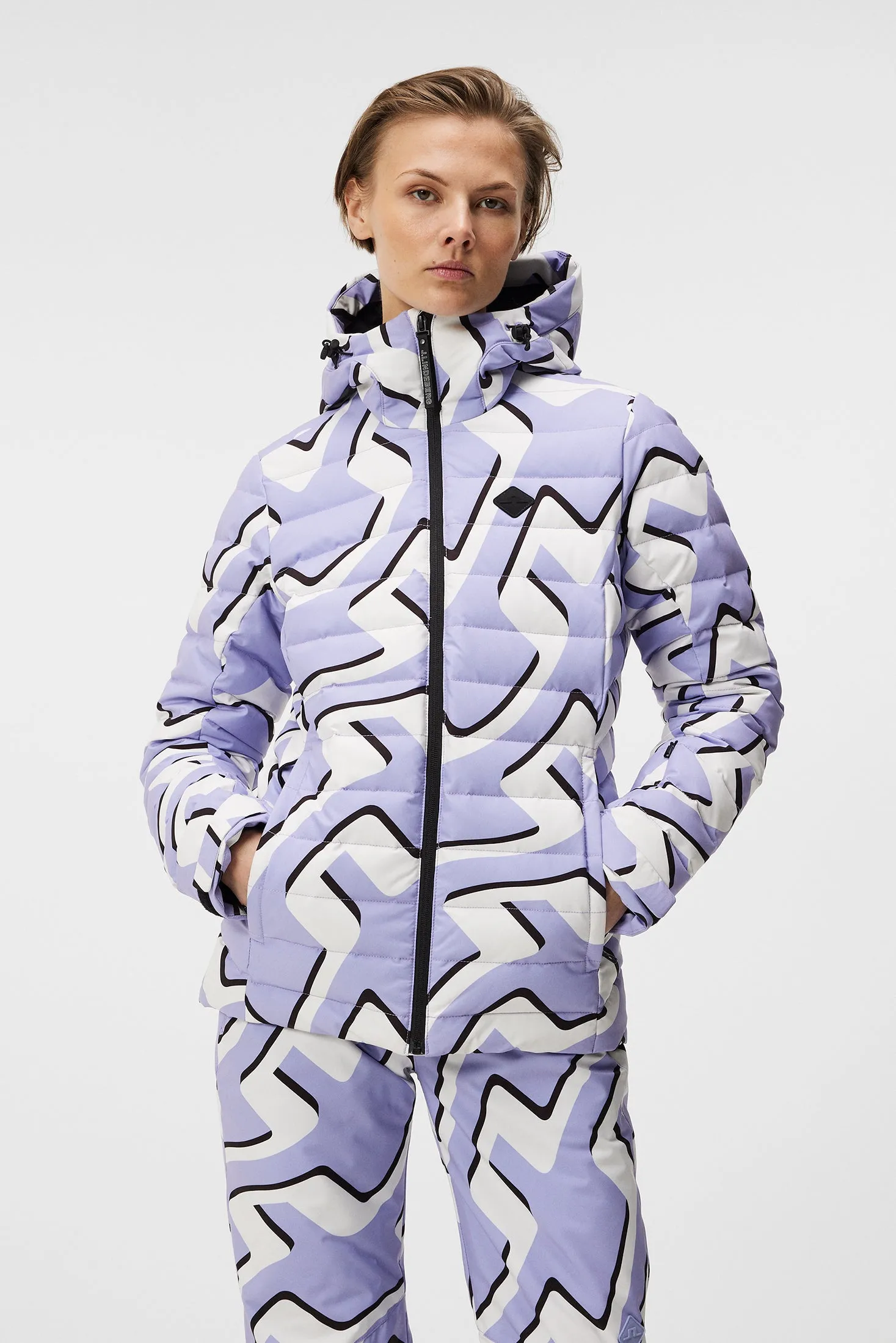 W Thermic Down Jacket printed / Bridge Wave Sweet Lavender