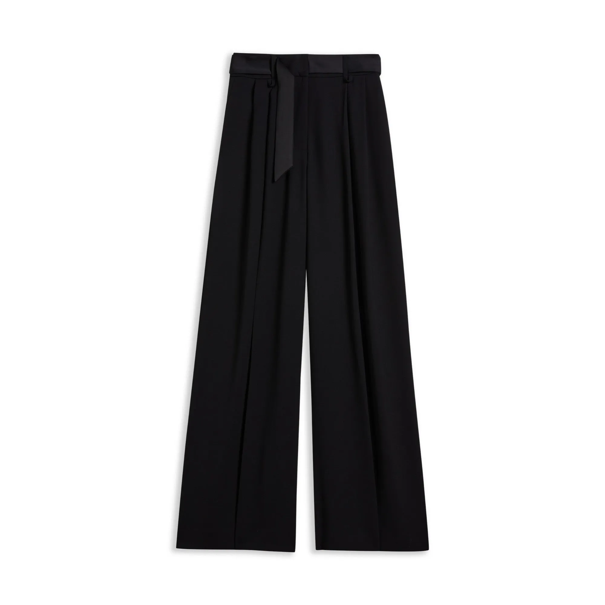 Women Wmt-Eliziie-Wide Leg Trouser With Pleat Detail - Black