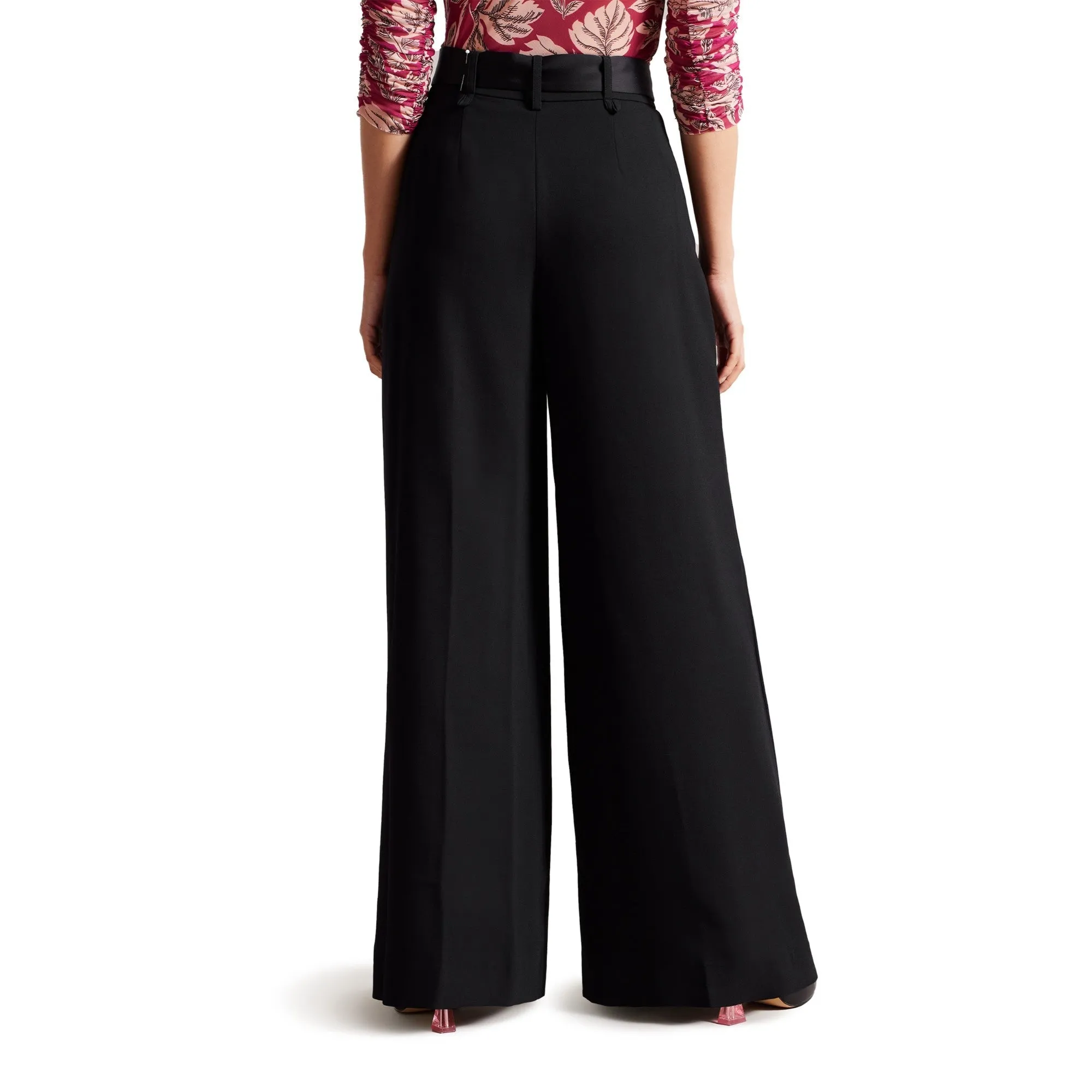 Women Wmt-Eliziie-Wide Leg Trouser With Pleat Detail - Black