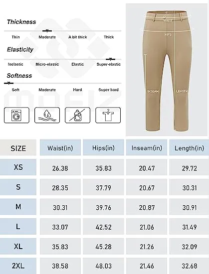 Women's Golf Capri Pants Stretch Slim Business Casual Pants Straight Leg Yoga Dress Pants