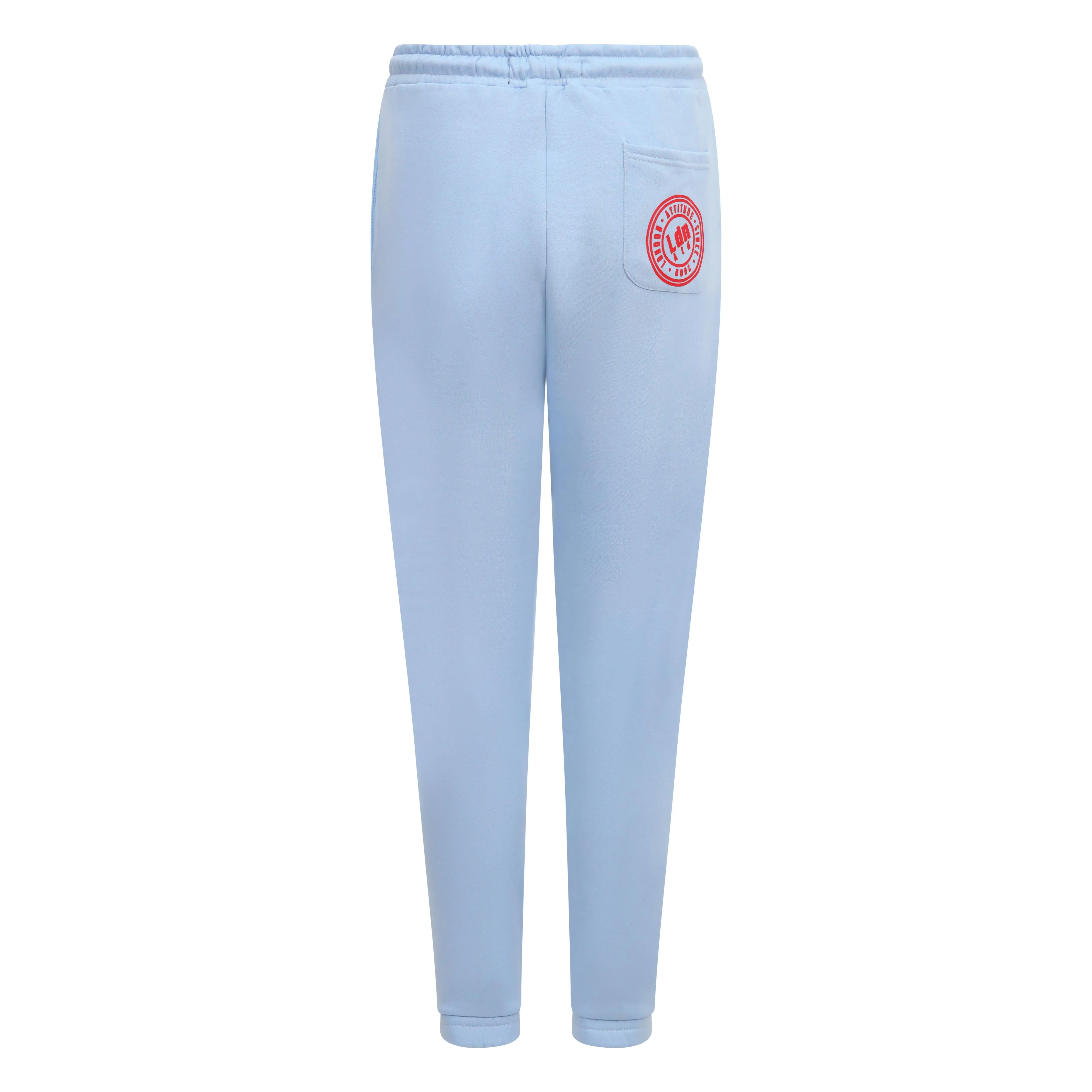 Women's High-Waist Joggers with Logo Print Sky Blue