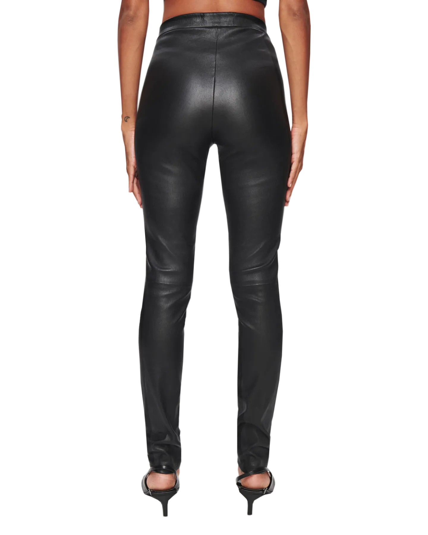 Women's Leather Leggings in Black
