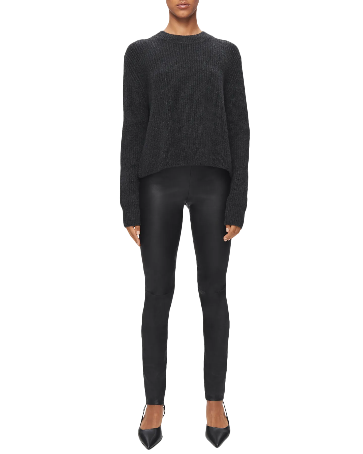 Women's Leather Leggings in Black