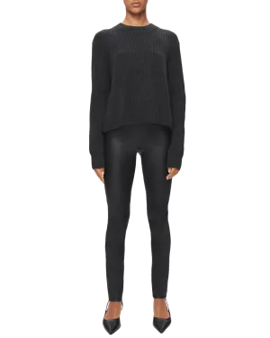 Women's Leather Leggings in Black